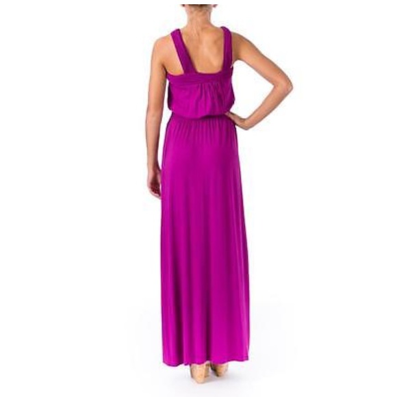 Studio M Purple Fuchsia Halter Long Maxi Dress - Picture 2 of 4
